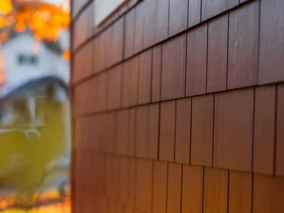 HardieShingle fiber cement siding close-up